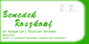 benedek roszkopf business card